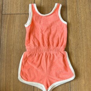 Coral Terrycloth Romper